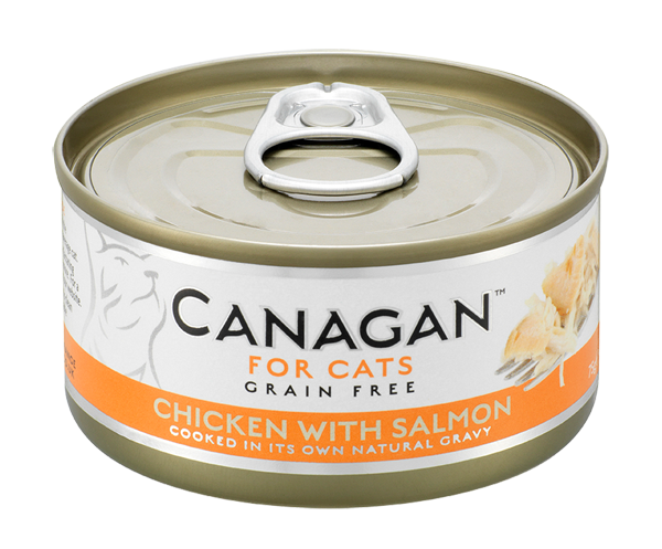 75克 Canagan 無穀物雞肉+三文魚主食貓罐頭, 泰國製造